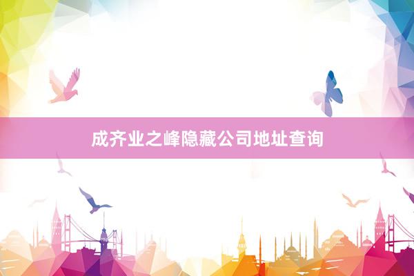 成齐业之峰隐藏公司地址查询